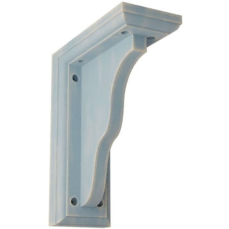 Ekena Millwork 3 1/2"W x 7"D x 9"H Hamilton Traditional Wood Vintage Decor Bracket, Driftwood Blue BKTWD03X07X09HABU